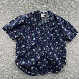 Vintage 90s Jantzen Womens Button Front Shirt 24 Nautical‎ Rope Crest Resort